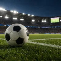 Shining ball in a crowded stadium